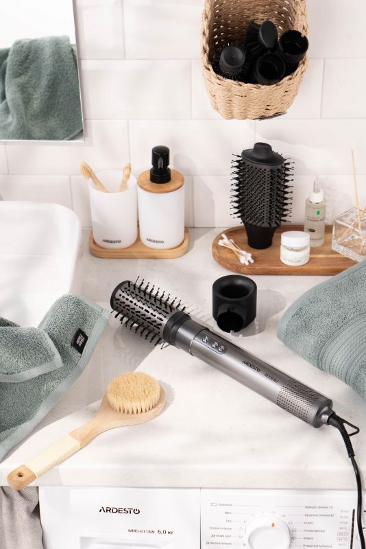 Фен-стайлер Ardesto Stein, 1200-1400Вт, 3 швидкості, 3 темп.режими, іонизація, сірий