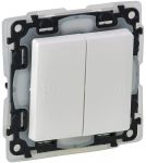 Вимикач 2-клавішний Legrand Valena LIFE, автоматичні клеми, IP44, білий