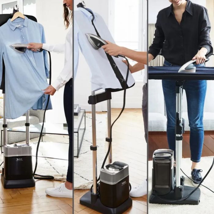 Прасувальна система Tefal IXEO Power, 2170Вт, 1100мл, паровий удар -350гр, постійна пара - 100гр, з дошкою для прасування, нерж. сталь, чорно-сірий