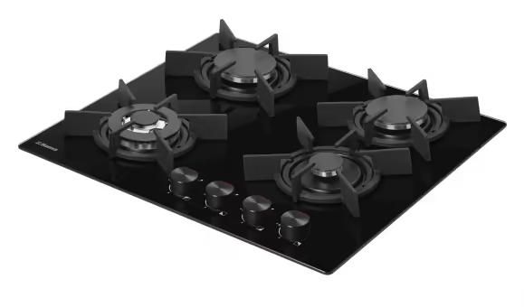 Варильна поверхня Hansa газова на склі, 60см, чавун, чорний