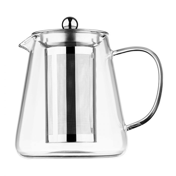 Заварник Ardesto Gemini Milano 950мл, боросилікатне скло, нержавіюча сталь, прозорий