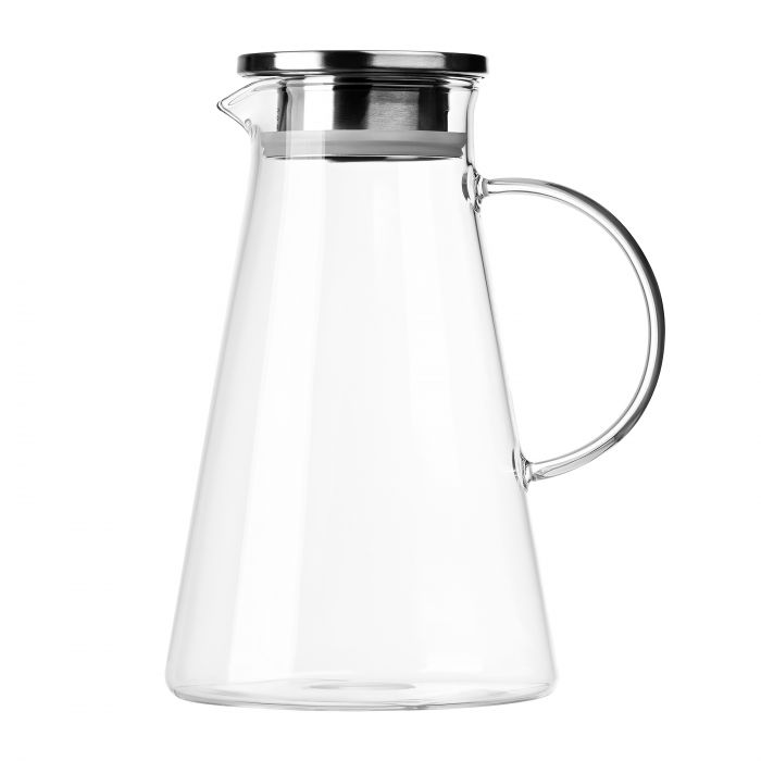 Глечик з кришкою ARDESTO 1800мл, боросилікатне скло, нержавіюча сталь, прозорий