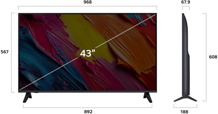 Телевізор 43" LG QNED  4K 60Hz Smart WebOS Black