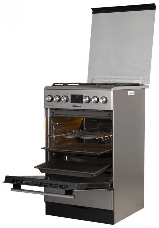 Плита Hansa комбінована, 62л, 50x60см, дисплей, конвекція, чавун, нерж