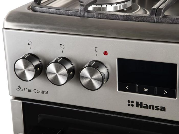 Плита Hansa комбінована, 62л, 50x60см, дисплей, конвекція, чавун, нерж