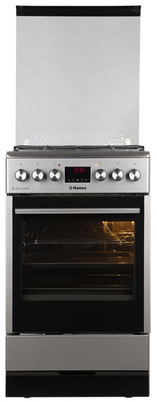 Плита Hansa комбінована, 62л, 50x60см, дисплей, конвекція, чавун, нерж
