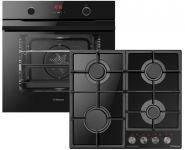 Комплект Hansa (духовка електрична + поверхня газ на склі), чорний