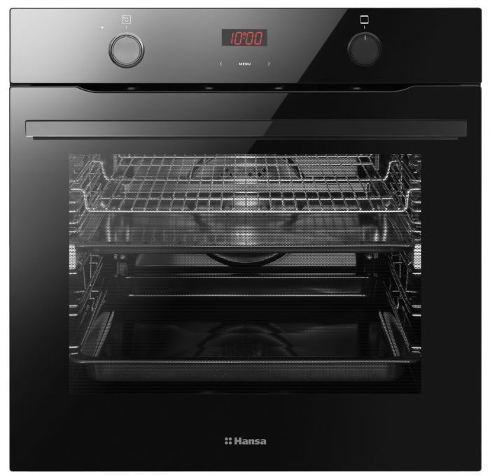 Духова шафа Hansa електрична, 77л, A, дисплей, конвекція, чорний