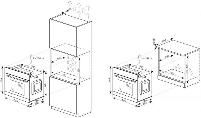 Духова шафа Hansa електрична, 65л, A, дисплей, конвекція, бежевий
