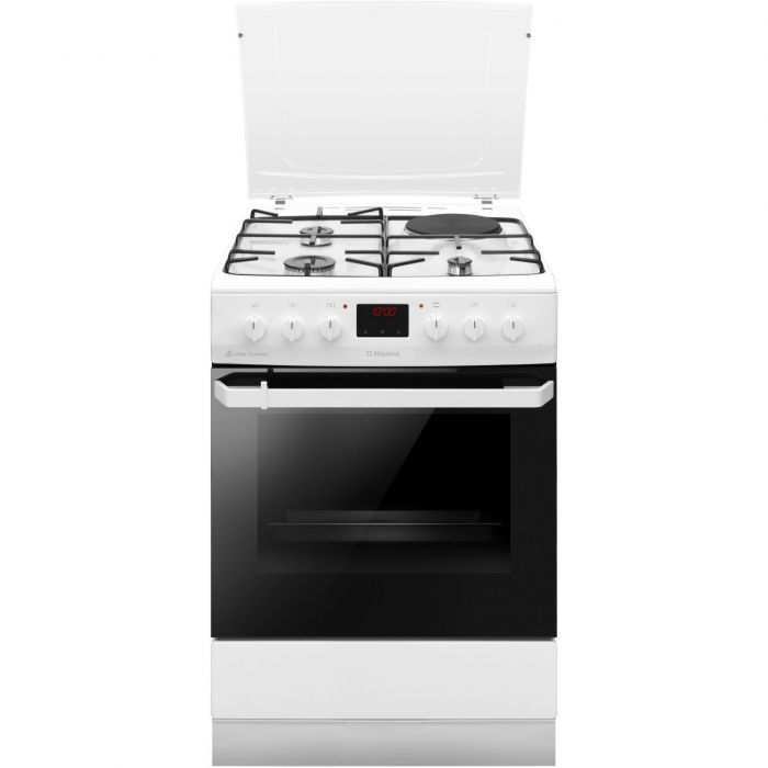 Плита з комбі. вар. поверхнею Hansa, 60х60см, 62л, емаль, газ контр., дисплей, білий