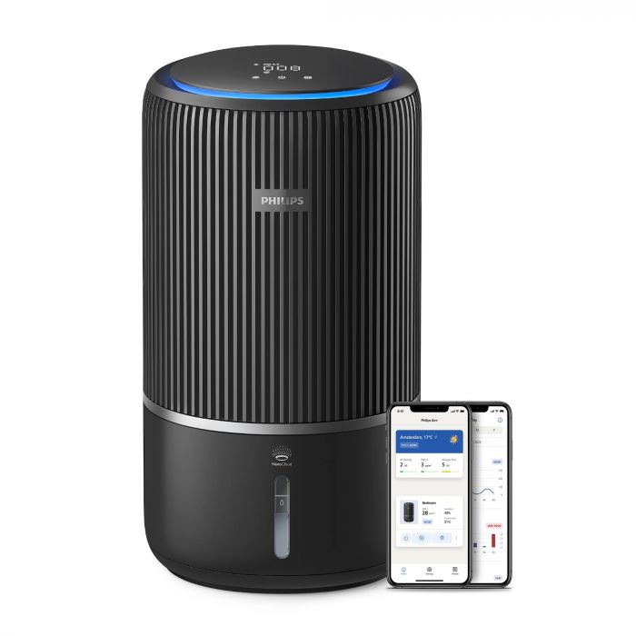 Очисник повітря Philips 2 в 1 PureProtect Water Series 3400, 78м2, 300м3/год, Nano, НЕРА,попередн.,вугільний фільтр, Wi-Fi, датчик якості, температ,вологості, темно-сірий