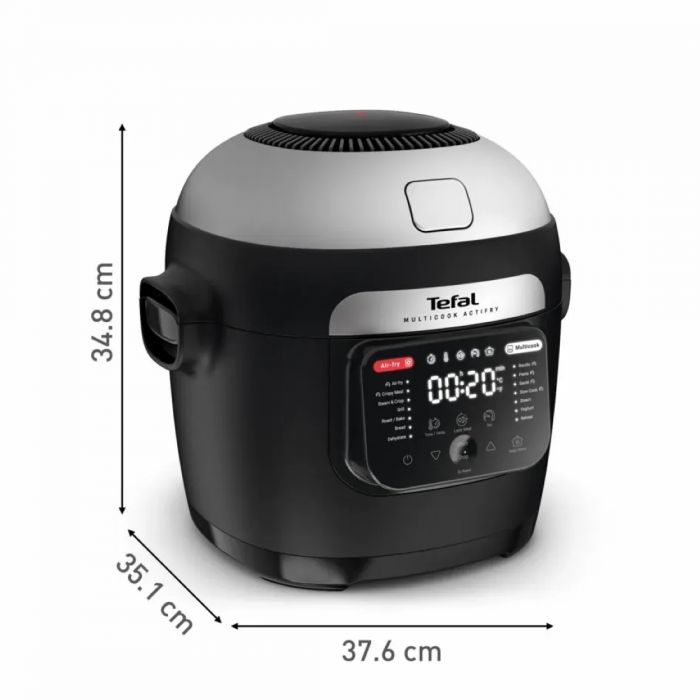 Мультиварка-мультипіч Tefal Multicook Actifry, 1334Вт, чаша-6л, сенсорне керув., 14 програм, метал/пластик, чорний