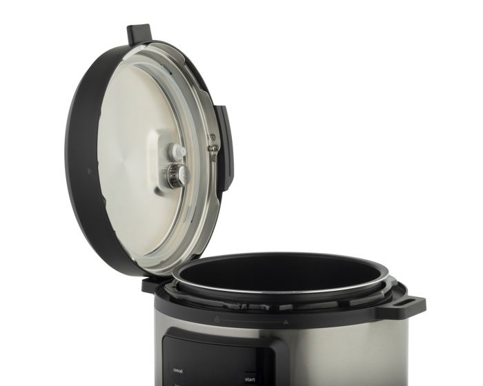 Мультиварка-скороварка Gorenje, 1000Вт, чаша-6л, електронне керув., 8 програм, метал/пластик, чорний-нерж