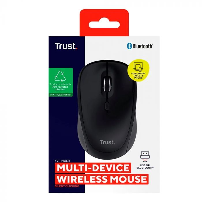 Миша Trust Yvi+ Compact Multi-Device, WL/BT/USB-A, чорний