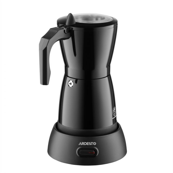 Кавоварка Ardesto електрична гейзерна 0.3л, мелена, чорний