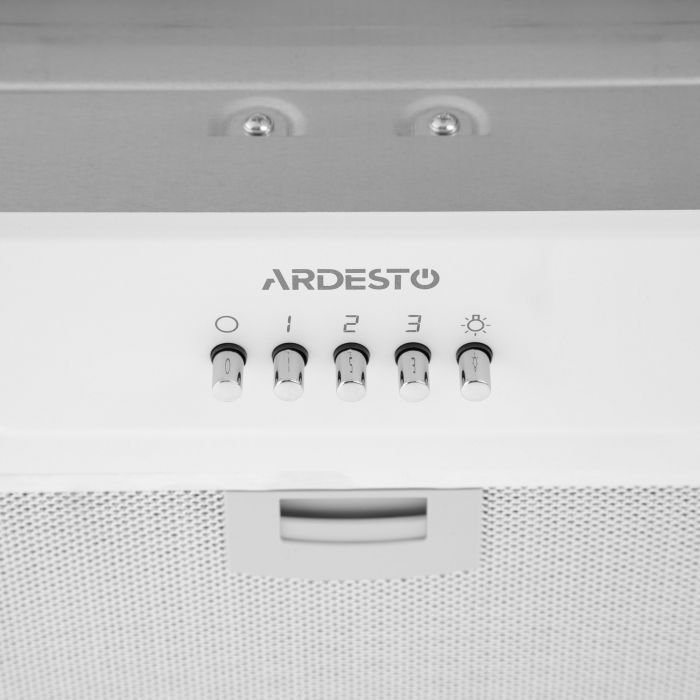 Витяжка ARDESTO вбудована, 52см, 450м3ч, метал, 2х1Вт LED, кнопкове, білий