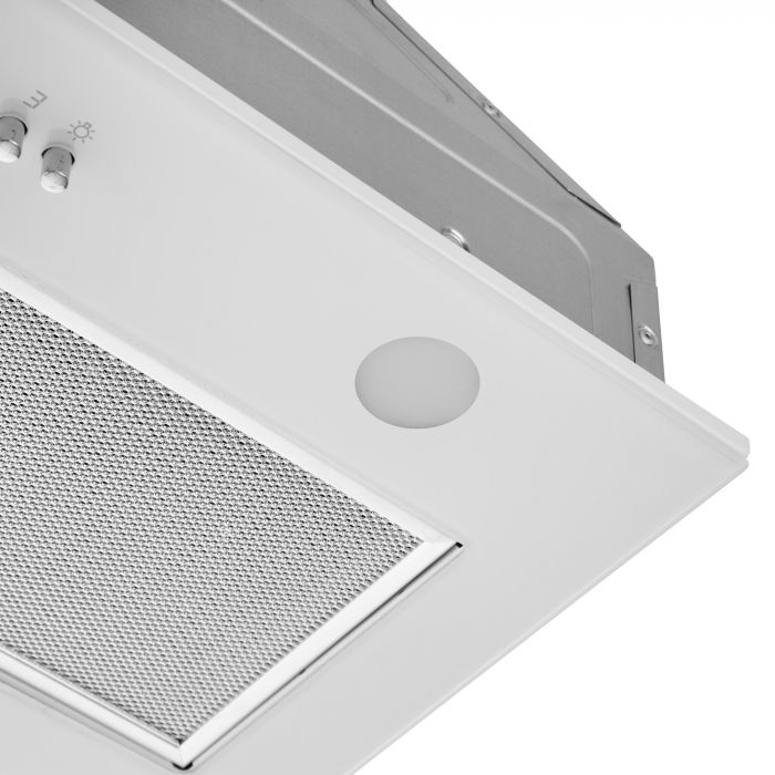 Витяжка ARDESTO вбудована, 52см, 700м3ч, скло, 2х1Вт LED, кнопкове, білий