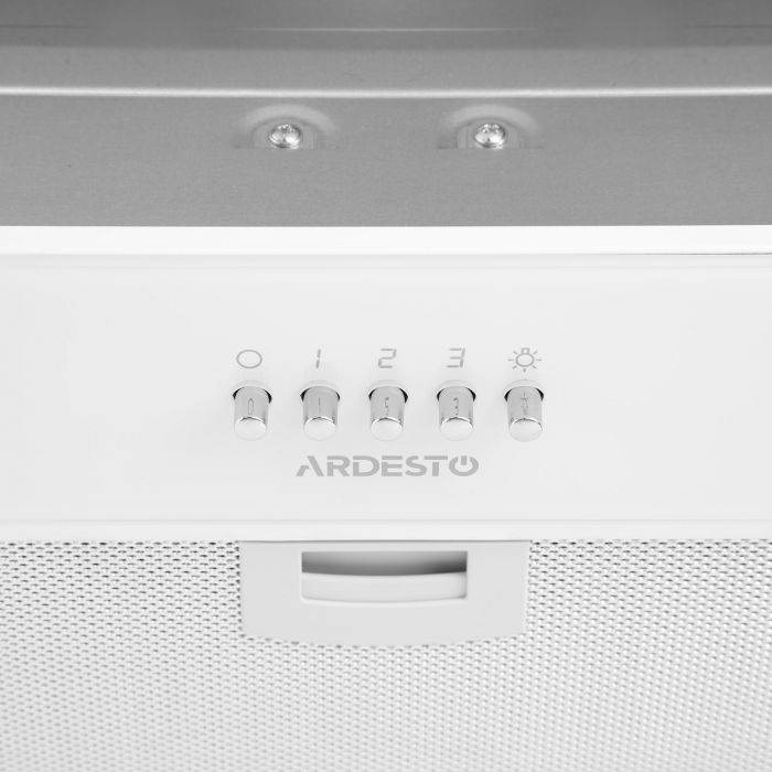 Витяжка ARDESTO вбудована, 52см, 700м3ч, скло, 2х1Вт LED, кнопкове, білий