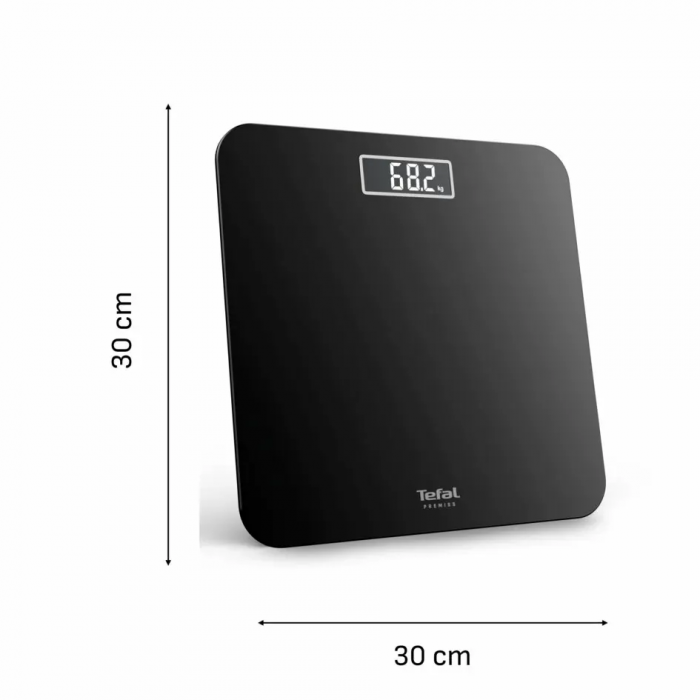 Ваги Tefal підлогові Premiss, 160кг, AAAx2 в комплекті, скло, чорний