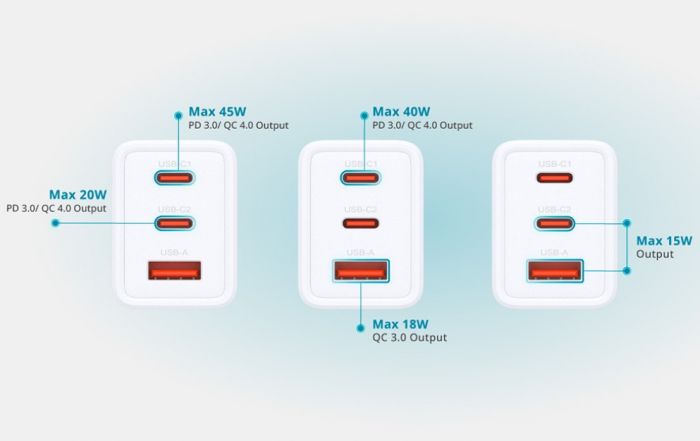 Зарядний пристрій мережевий D-Link DCP-651 65Вт GaN 2хUSB-С, 1xUSB-A, білий