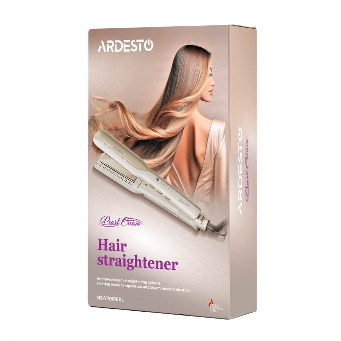 Випрямляч ARDESTO Pearl Cream, 50Вт, 140-230C, кераміка, з функцією подачі пару, бежевий