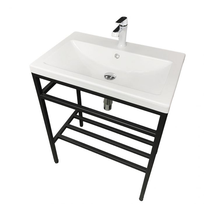 Раковина, умивальник Adamant CERS, штучний камінь, прямокут., з отвором для змішувача, з отвором для переливу, 695x450x158мм, накладний, білий