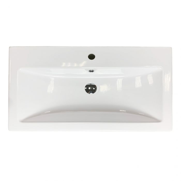 Раковина, умивальник Adamant CERS, штучний камінь, прямокут., з отвором для змішувача, з отвором для переливу, 795x450x158мм, накладний, білий