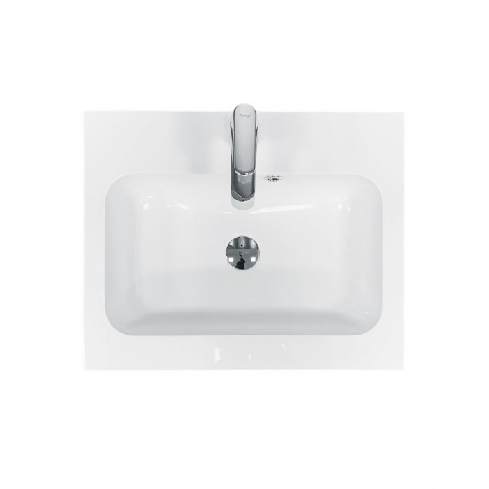 Раковина, умивальник Adamant FRATE, штучний камінь, прямокут., з отвором для змішувача, з отвором для переливу, 550x450x1525мм, накладний, білий