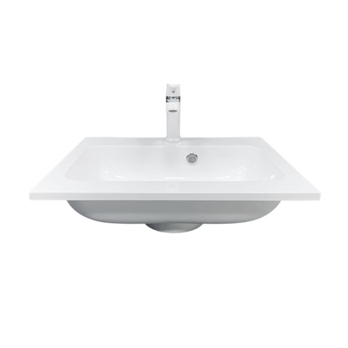 Раковина, умивальник Adamant FRATE, штучний камінь, прямокут., з отвором для змішувача, з отвором для переливу, 550x450x1525мм, накладний, білий