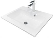 Раковина, умивальник Adamant FRATE, штучний камінь, прямокут., з отвором для змішувача, з отвором для переливу, 550x450x1525мм, накладний, білий