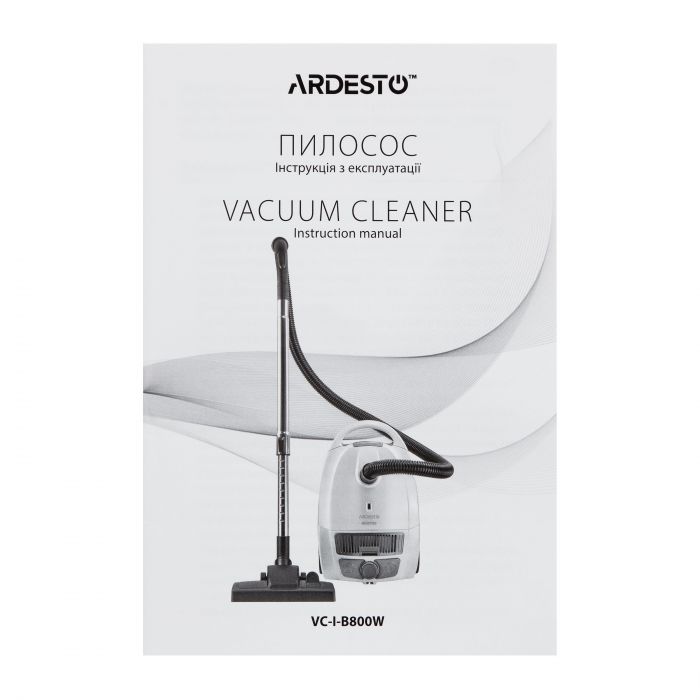 Пилосос ARDESTO мішковий, 800Вт, мішок- 3.5л, HEPA, білий