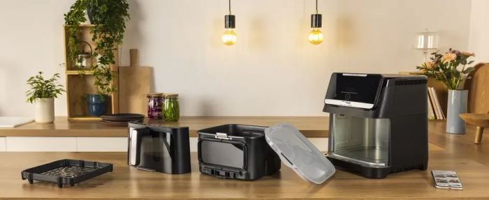 Мультипіч Tefal Easy Fry Silence XXL, 1800Вт, чаша-7, сенсорне керув., 10 програм, з віконцем, пластик, чорний