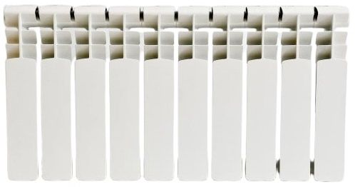 Радіатор біметалевий AAA 350/80 10 секции 406х78.5х80мм боковое підкл. 1250 Вт білий