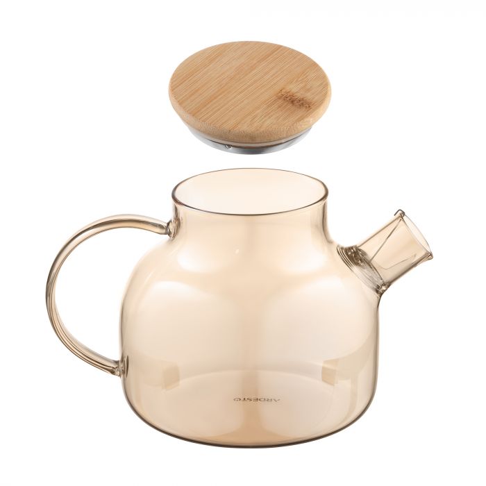 Заварник ARDESTO Golden Moon 1000мл, боросилікатне скло, бамбук, золотистий