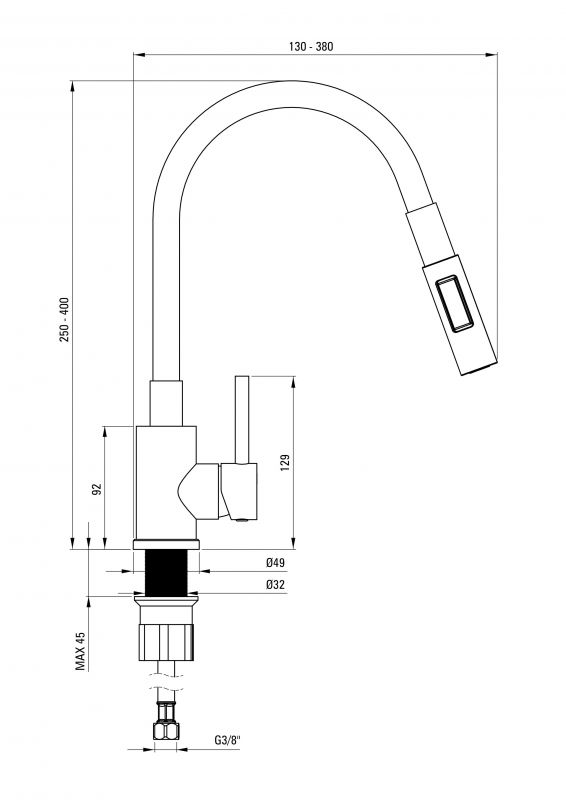 Набір для кухні Deante Leda, гранітна мийка ZRD_S113 + зміш. BOC_S740, сірий металік
