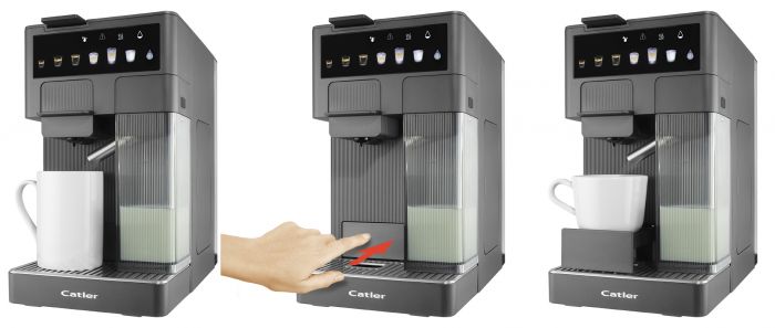 Кавоварка Catler капсульна Renzo 1.6л, капсули, мелена кава, сенсорне керування, автоматичний капучинатор, сірий