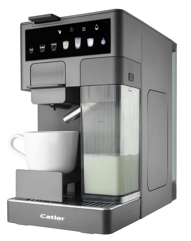 Кавоварка Catler капсульна Renzo 1.6л, капсули, мелена кава, сенсорне керування, автоматичний капучинатор, сірий