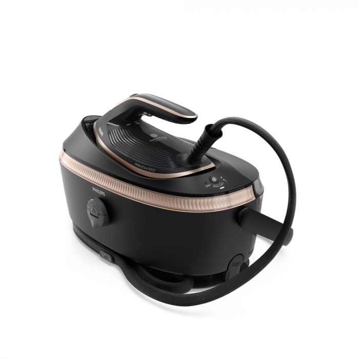 Парогенератор Philips PerfectCare 8000, 3120Вт, 1400мл, паровий удар -800гр, верт. відпарювання, нерж. сталь, чорний