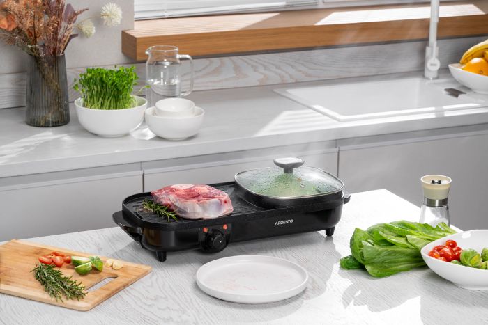 Гриль ARDESTO барбекю 2в1, 1500Вт, темп. режимів-3, метал/пластик, чорний