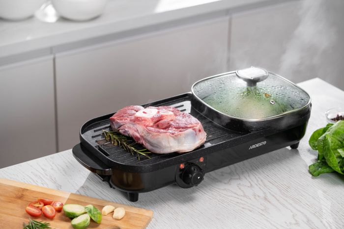 Гриль ARDESTO барбекю 2в1, 1500Вт, темп. режимів-3, метал/пластик, чорний