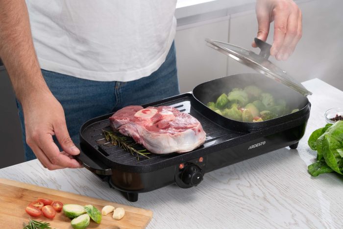 Гриль ARDESTO барбекю 2в1, 1500Вт, темп. режимів-3, метал/пластик, чорний