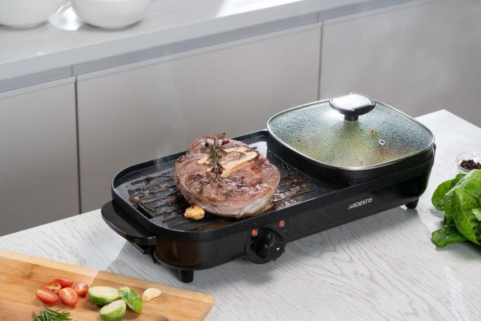 Гриль ARDESTO барбекю 2в1, 1500Вт, темп. режимів-3, метал/пластик, чорний