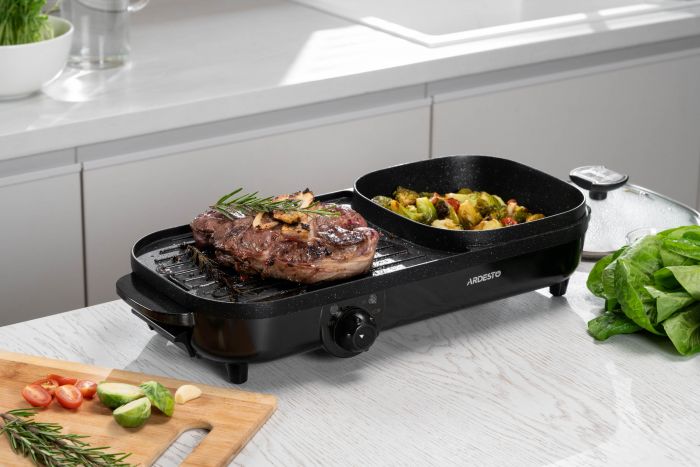 Гриль ARDESTO барбекю 2в1, 1500Вт, темп. режимів-3, метал/пластик, чорний