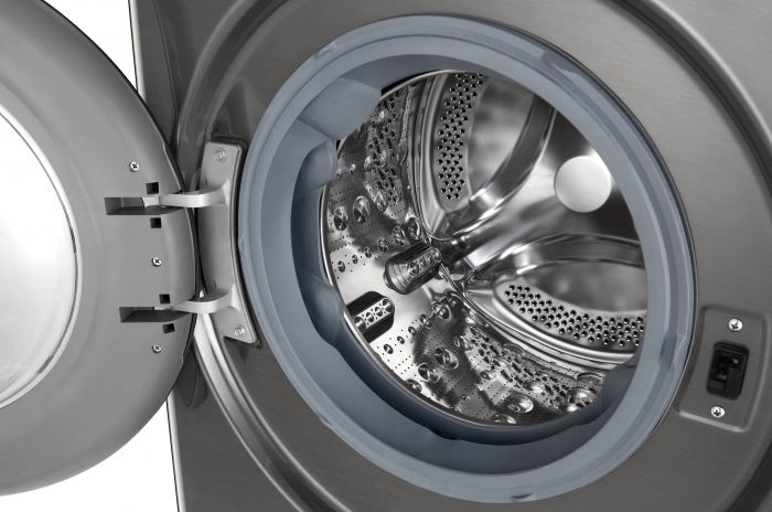 Пральна машина LG фронтальна, 9кг, 1200, A, 48см, дисплей, пара, інвертор, сріблястий