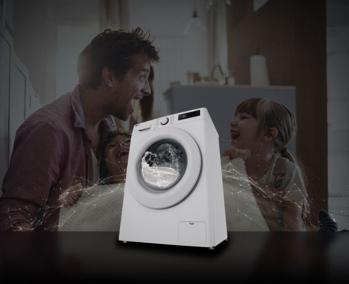 Пральна машина LG фронтальна, 8кг, 1200, A, 48см, дисплей, пара, інвертор, білий