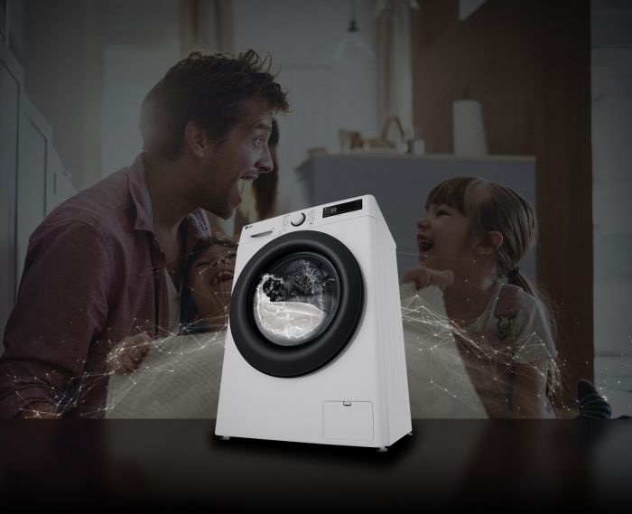 Пральна машина LG фронтальна, 8кг, 1200, A, 48см, дисплей, пара, інвертор, білий