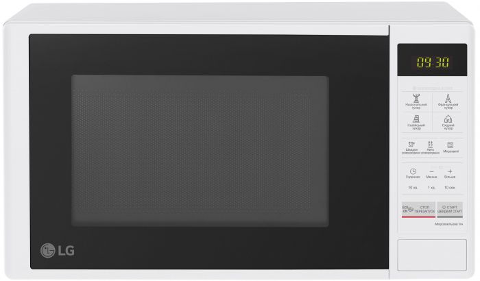 Мікрохвильова піч LG, 20л, електрон. керування, 700Вт, дисплей, білий