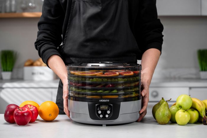 Сушарка для продуктів ARDESTO FDB-532TTC, 250Вт, піддонів -5x3см, діаметр-32см, макс-70°С, таймер, електр. управління, пластик , білий