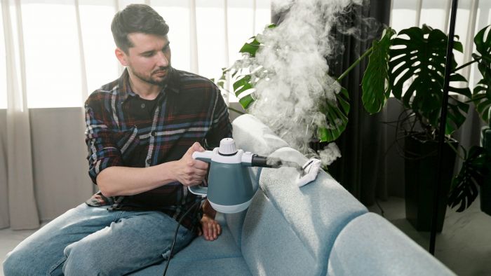 Пароочисник ARDESTO, 1200Вт, 400мл, 3.5Бар, білий+ синій