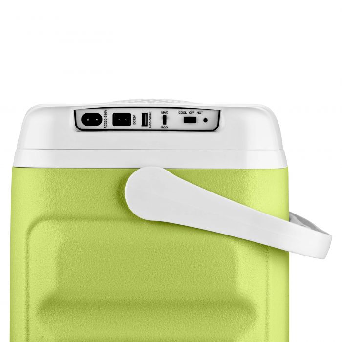 Холодильник дорожній ARDESTO, 2в1, 21л, 220/12В, підігрів 55°C, охолодження 18-20°C, USB-порт, 4.3кг, салатовий